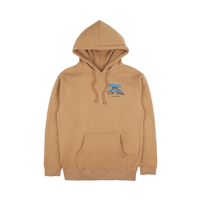 Wake Me When I'm Free Untitled Tan Hoodie - Front